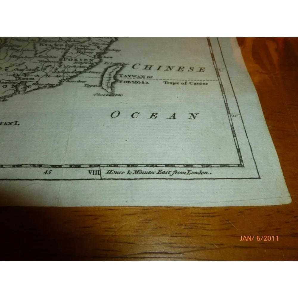 Thomas Jefferys Antique Map China Chinese Tartary Tibet ca 1780 Engraving 7x8.75
